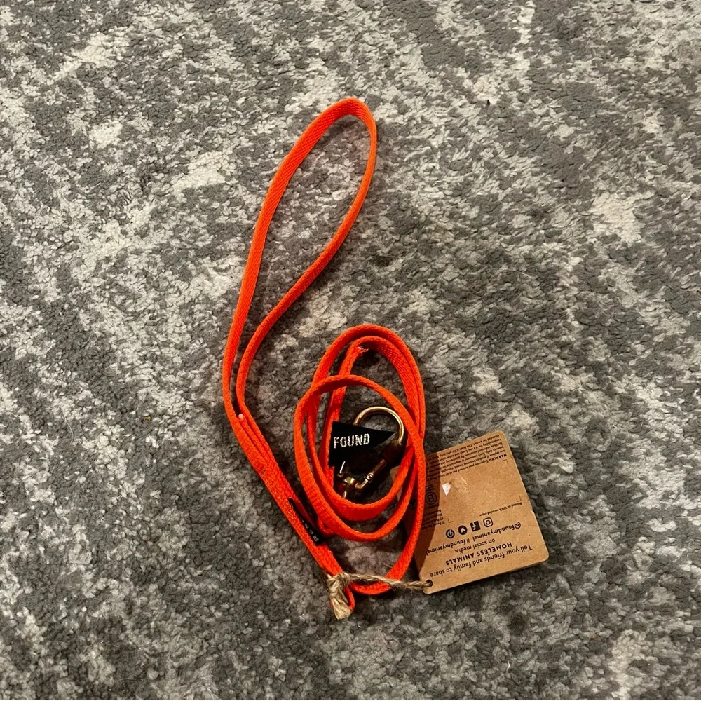 New Found My Animal Rescue Orange Project Dog Leash Size Small